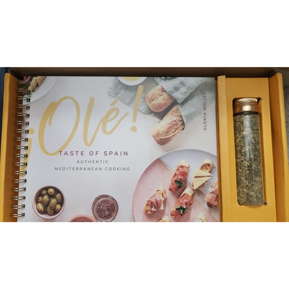 Ole! Taste of Spain mini cookbook & Mediterranean spices sample, opened, unused